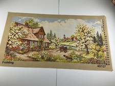 Unbranded Needlepoint Tapestry Canvas Home Cottage Farm 2 35in By 17in 10 Count
