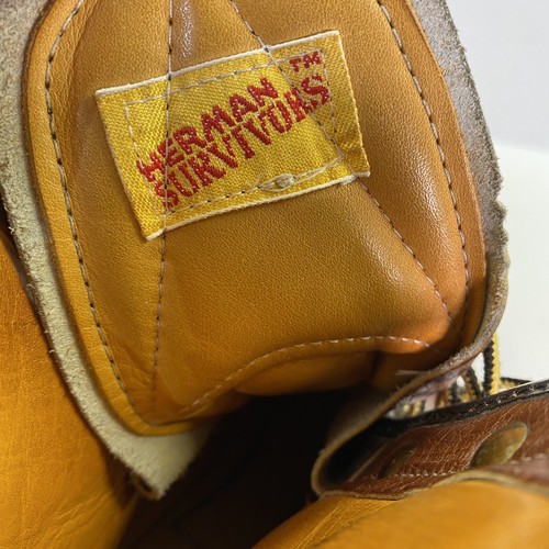 Vintage 70s Herman Survivor Boots Size 7 Vibram Soles USA Moc Toe Brown Leather - Bild 6 von 22