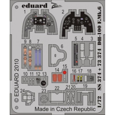 MW22 EDUARD SS374 DH-100 F.MK.6 1/72 ZOOM SET for AMODEL