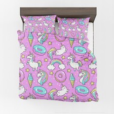 Caticorn Duvet Cover or comforter pink bedding colorful duvet twin toddler