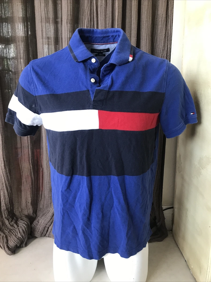 Tommy Hilfiger Polo Mens L Blue w/Logo Chest | eBay