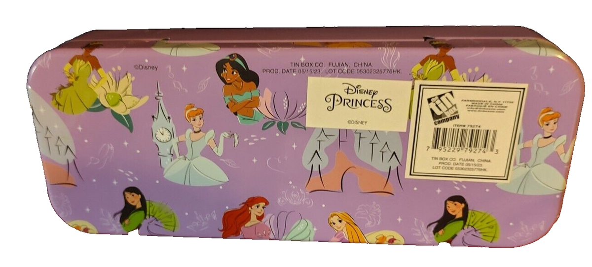 Tin Box Company Pencil Tin Case Disney Princesses Ariel Cinderella