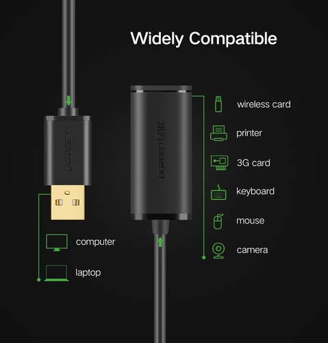 Rallonge USB 10m Noir US121 UGREEN/10321 - Photo 3/3