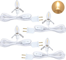Set of 4 Accessory Light Cord with Single LED Bulb, 6FT Blow Mold Replacement..