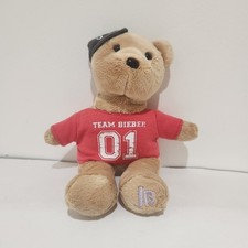 RARE 8" Justin Bieber Team Collectible Stuffed Plush Bear Cap 2010 Beanie