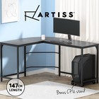 Artiss Computer Desk L-Shape Corner CPU Stand Office Study Table Black 147CM