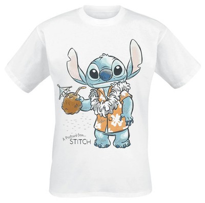 Lilo & Stitch T-Shirt Herren Postcard from Stitch weiß