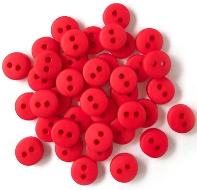 Buttons Galore Tiny Buttons Red 35 pack
