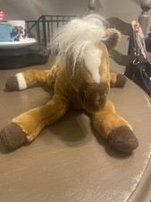 Vintage Animal Alley Toys R Us Horse Brown White 24" Stuffed Plush Toy 2000 Y2K