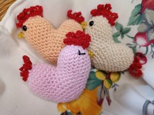 🐔 Gallinella Cuore Fatta A Mano All'uncinetto 