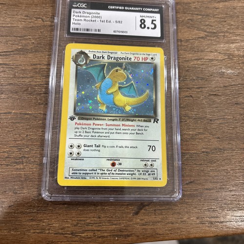Dark Dragonite (1st Edition) graded CGC 8.5 for sale on eBay