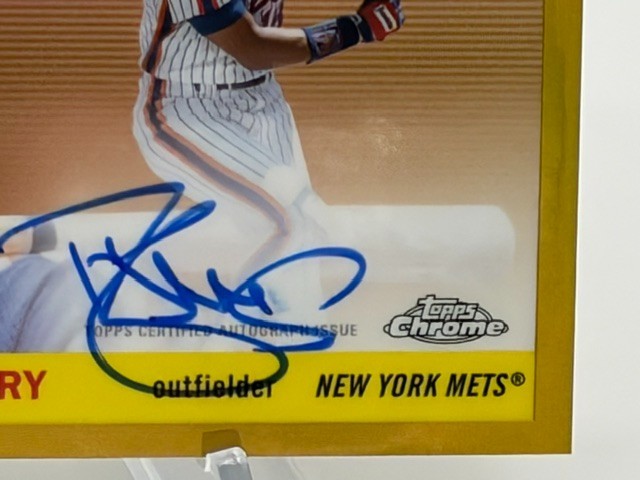 2025 Topps Chrome Platinum Darryl Strawberry Gold Refractor Auto /50 #CPA-CS view 3