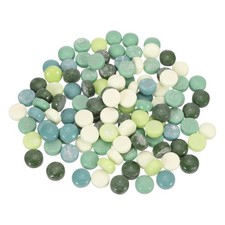 200g, Round Mosaic Tiles for Crafts, 0.47 Inches Iridescent Mosaic Glass Pieces