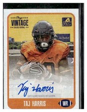 2021 Onyx Vintage College Football #CATH Taj Harris Blue Signatures