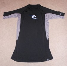 Rip Curl Rash Guard Large Black Men's Short Sleave UV Protection UPF 50