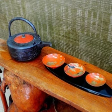 Celebration Sake Set Choshi Three Sake Sake Cups Traditional Antique Japan F/S