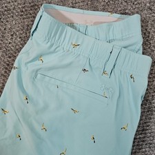 Under Armour Matchplay Golf Shorts Bird Print Lightweight Athletic Size 38 blue