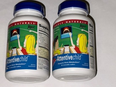 2 Pack Source Naturals Attentive Child  30COUNT Chewable Wafers Each 03/27
