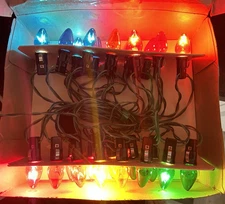 Vtg RITZ Christmas Tree 25 Blinking Twinkling Flasher Lights Cord Set w box NOS