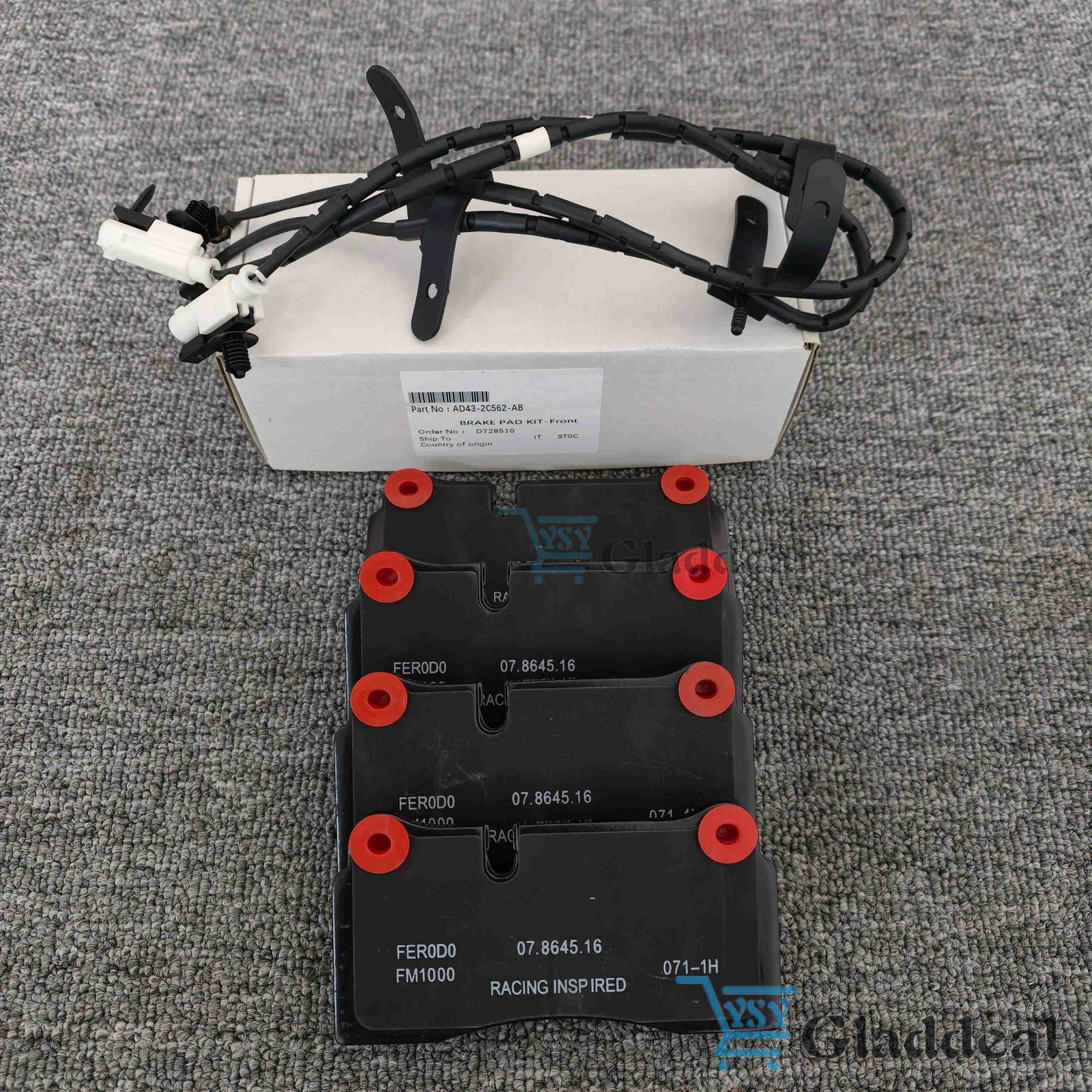 New Rear Brake Pad Kit Fits Aston Martin Rapide AD43-2C562-AA + FREE SENSOR