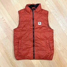Abercrombie Kids Puffer Vest Burnt Orange Quilted Full Zip Fleece Lined 11/12