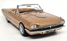 KK 1/18 Ford Thunderbird Convertible Gold Metallic 1966 Diecast Model Car