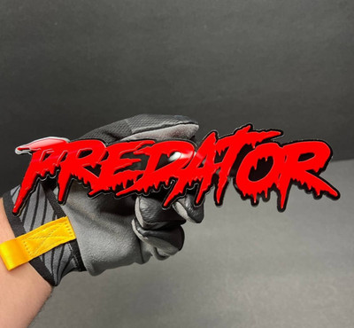 1PC PREDATOR text 3D Car Emblem Acrylic  Badge aggressive racing