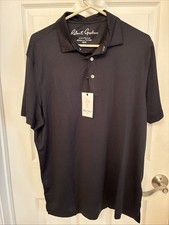 Robert Graham Polo Shirt Mens Medium Black Canto Classic Fit Performance NEW