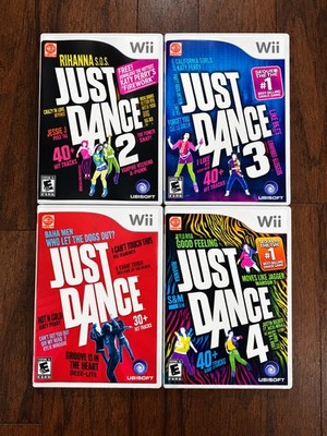 Just Dance 1 2 3 4 Bundle (Nintendo Wii) Family Fun Exercise Excellent Disks