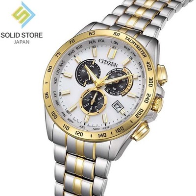 CITIZEN COLLECTION CB5874-65A Eco-Drive Radio Controlled Watch White x Gold 43mm