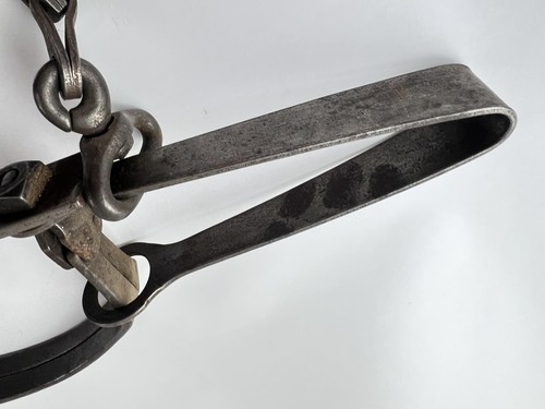 Vintage S. Newhouse No. 4 Animal Trap Oneida Community Steel Chain Made USA - Picture 17 of 18