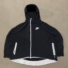Women  s Black Nike Tech Fleece Zip Up Hoodie Cape Sweatshirt Size XL EUC Rare