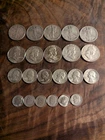 Walking Liberty Silver Half Dollars Lot of 5 And Franklin Half. Quarters And Dim