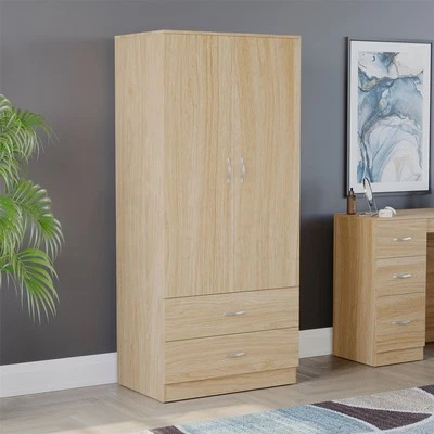 CLEARANCE Vida Designs Riano 2 Door 2 Drawer Wardrobe, Pine