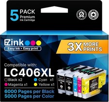Brother LC406XL Ink Cartridge 5 Pack for MFC-J4335DW J4535DW J6555DW