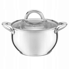 Topf mit Deckel Edelstahl 18cm 2.6l Induktion Gas Keramik