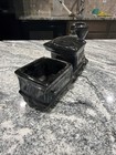 Vintage Glossy Black Ceramic Train Locomotive Planter Mid Century MCM Decor — photo 3