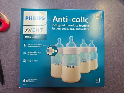 Philips Avent Anti-Colic Baby Bottles 9oz 260ml 1 Month+ Air Free Vent Pack of 4