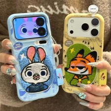 Custodia Zootopia2 Judy & Nike per iPhone 16 17 Pro Max 15 14 1312 cover obiettivo fotocamera