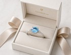 GENUINE 0.94 Cts AQUAMARINE & DIAMOND RING SOLID 10K WHITE GOLD - Free Appraisal — photo 7