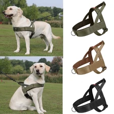 Tactical No Pull Dog Harness Reflective Nylon Vest Front Clip Medium Large Dogs