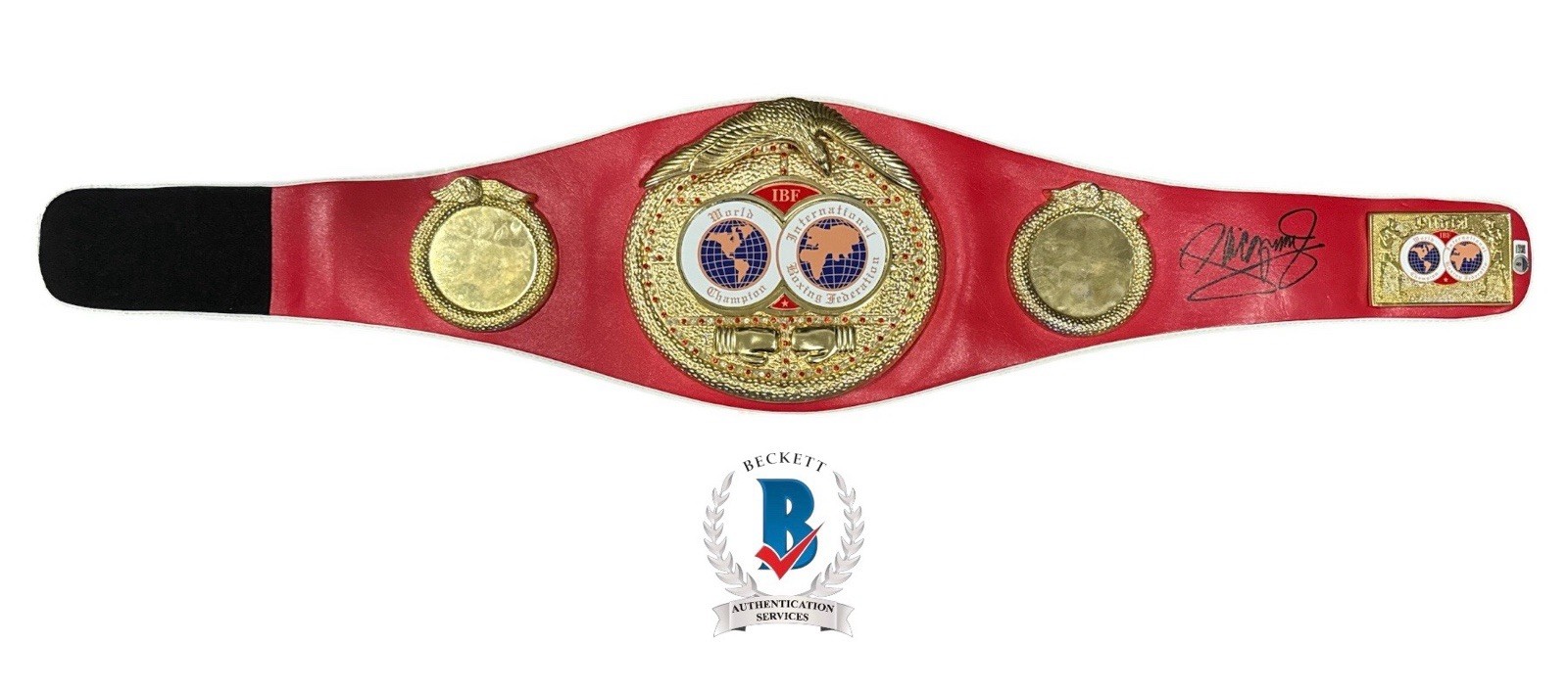 Manny Pacqui o Autographed Signed Manny Pacquiao IBF Championship Belt Replica With Beckett COA 