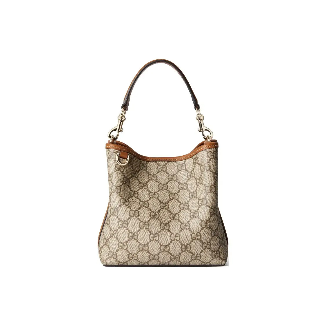 Gucci Emblem Adjustable Shoulder Strap Bucket Bag Handbag Women's 7x4.3x7.4 in