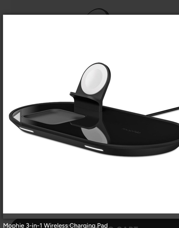 mophie 3 In 1 Wireless Charging Pad - Black