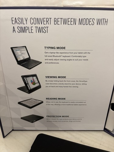 Targus THZ620US Versatype 4-in-1 Bluetooth IPad Keyboard Folio Case - w/USB Cord - 第 10/15 張圖片