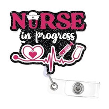 Badge Reels Holder Retractable, ID Card with Alligator 1.25 inches, Nurse