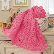 Herrschners  Cable  Lace Baby Blanket Knit Afghan Kit