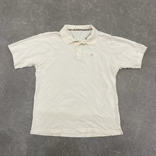 Mens Burberry Cream Short Sleeve Polo Shirt Nova Check London Size L