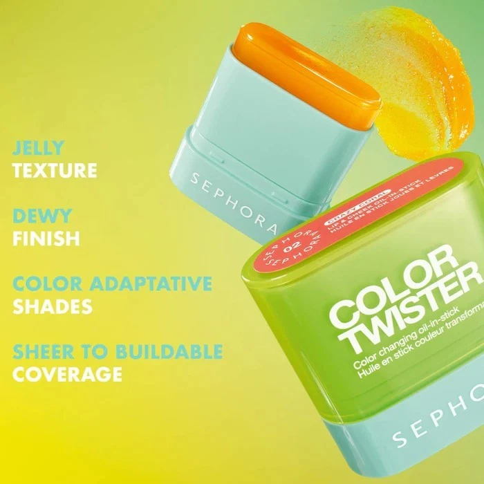 Aceite en barra Sephora Color Twister que cambia de color para labios y mejillas Crazy Coral 02 Foto 2 de 4