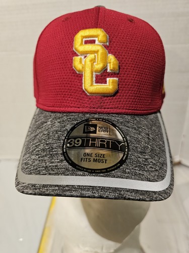 USC NEW ERA RED USC Trojans Baseball cap Hat 39Thirty Adult OSFM NWT Reflective - Picture 1 of 11